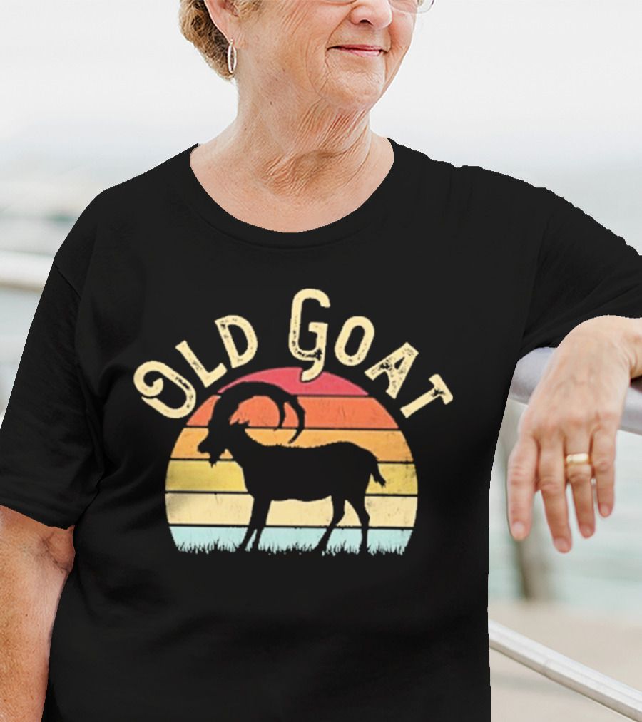 Old Goat Vintage Sunset Silhouette Retro Style T-Shirt