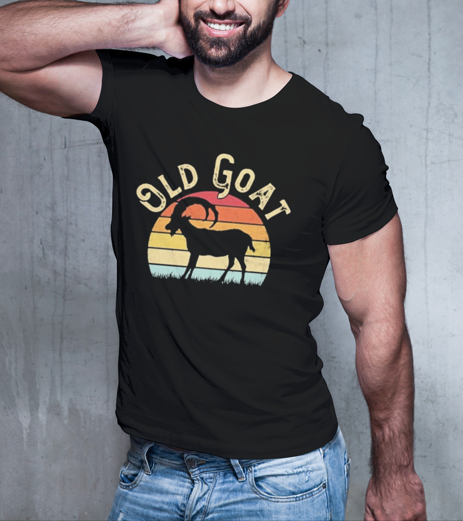 Old Goat Vintage Sunset Silhouette Retro Style T-Shirt