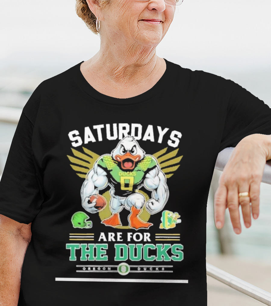 SATURDAYS ARE FOR THE DUCKS Mascot Football Helmets Play T-Shirt