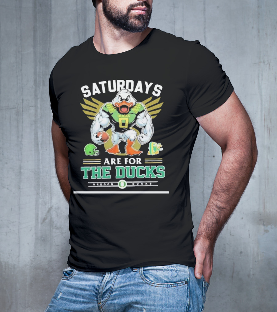 SATURDAYS ARE FOR THE DUCKS Mascot Football Helmets Play T-Shirt