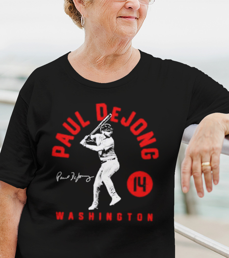 Paul DeJong Washington Nationals Signature Cartoon Number 14 T-Shirt