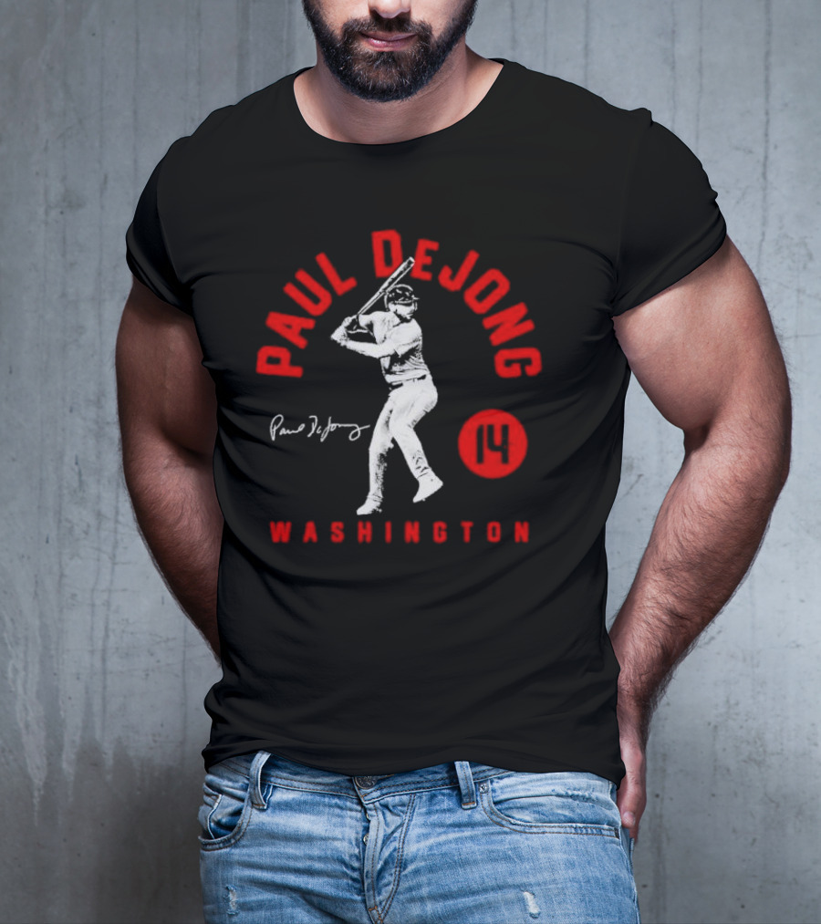 Paul DeJong Washington Nationals Signature Cartoon Number 14 T-Shirt