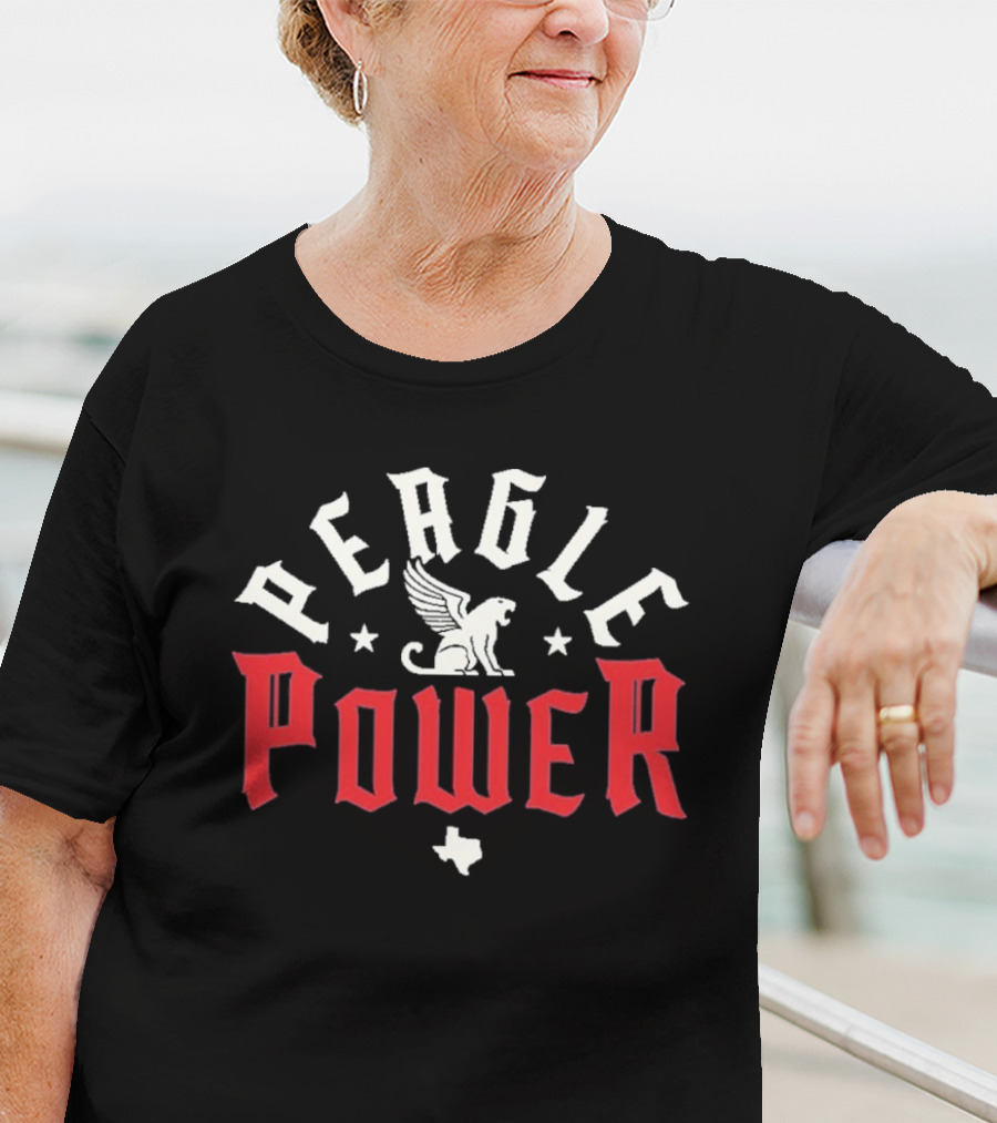 Peagle Power Winged Griffin Texas Baseball T-Shirt