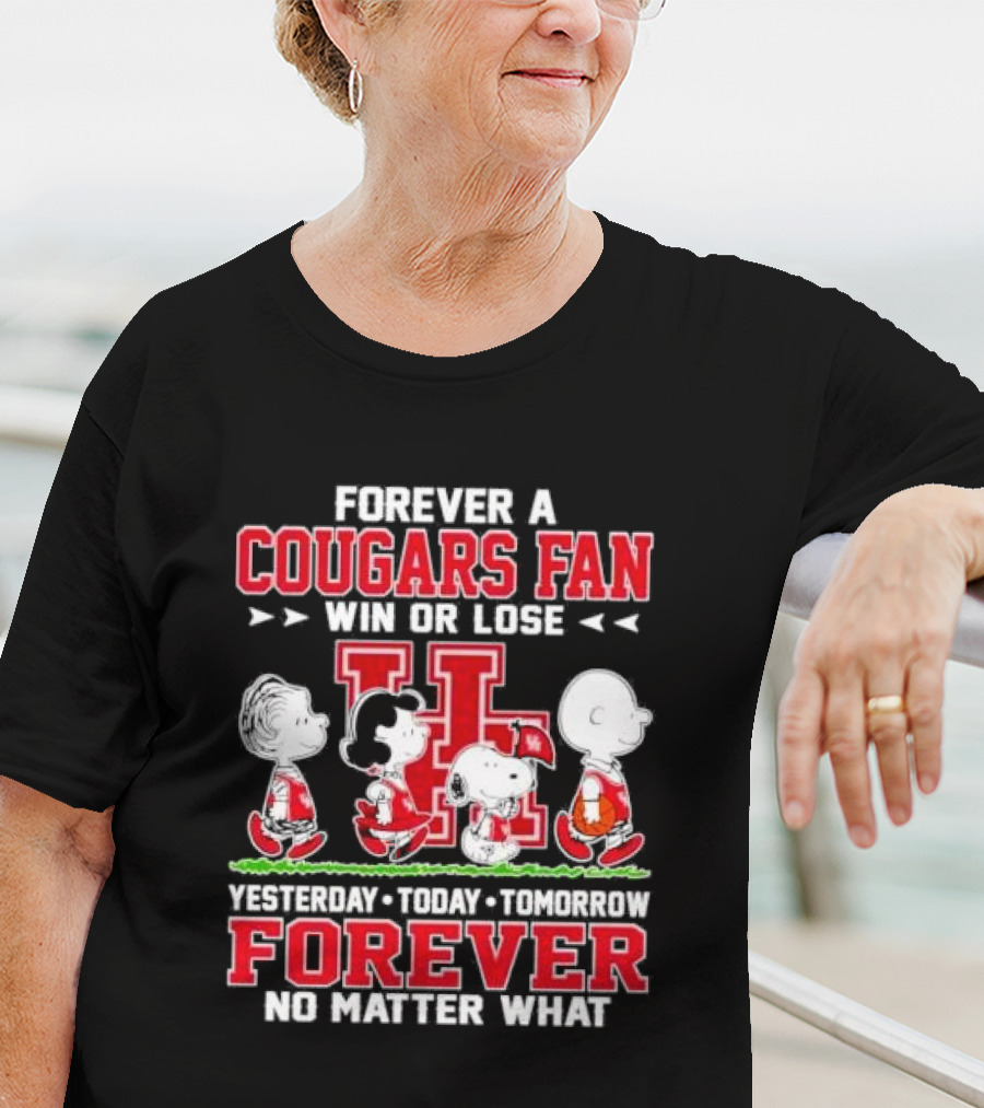 Peanuts Forever A Cougars Fan Win Or Lose No Matter What T-Shirt