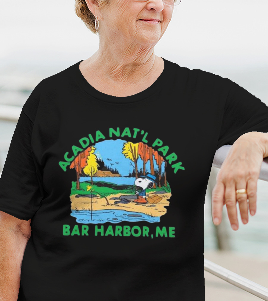Peanuts Snoopy Acadia Nat'l Park Bar Harbor ME T-Shirt
