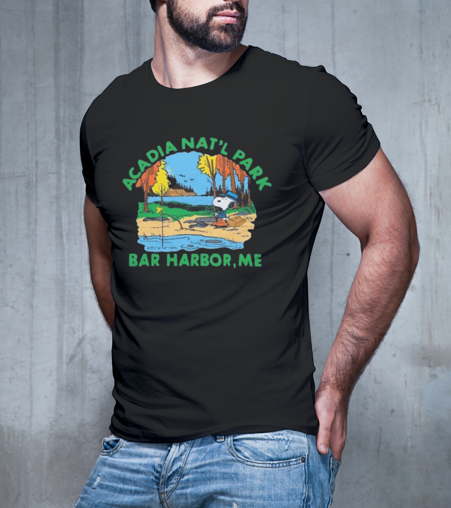 Peanuts Snoopy Acadia Nat'l Park Bar Harbor ME T-Shirt