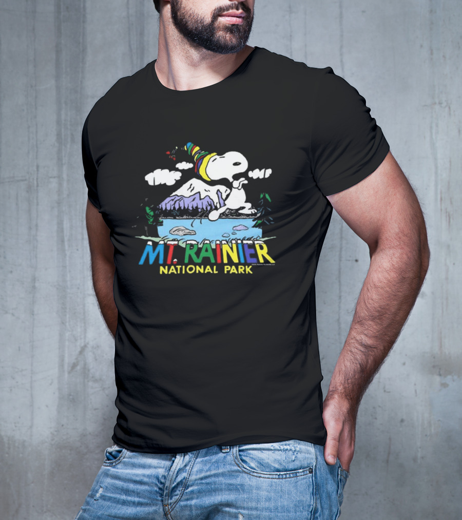 Peanuts Snoopy Mt. Rainier National Park Colorful Adventure T-Shirt