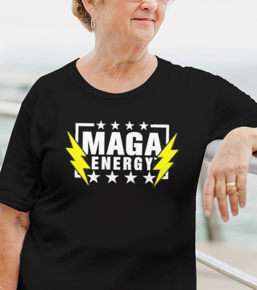 MAGA Energy Lightning Bolt Star Pattern T-Shirt