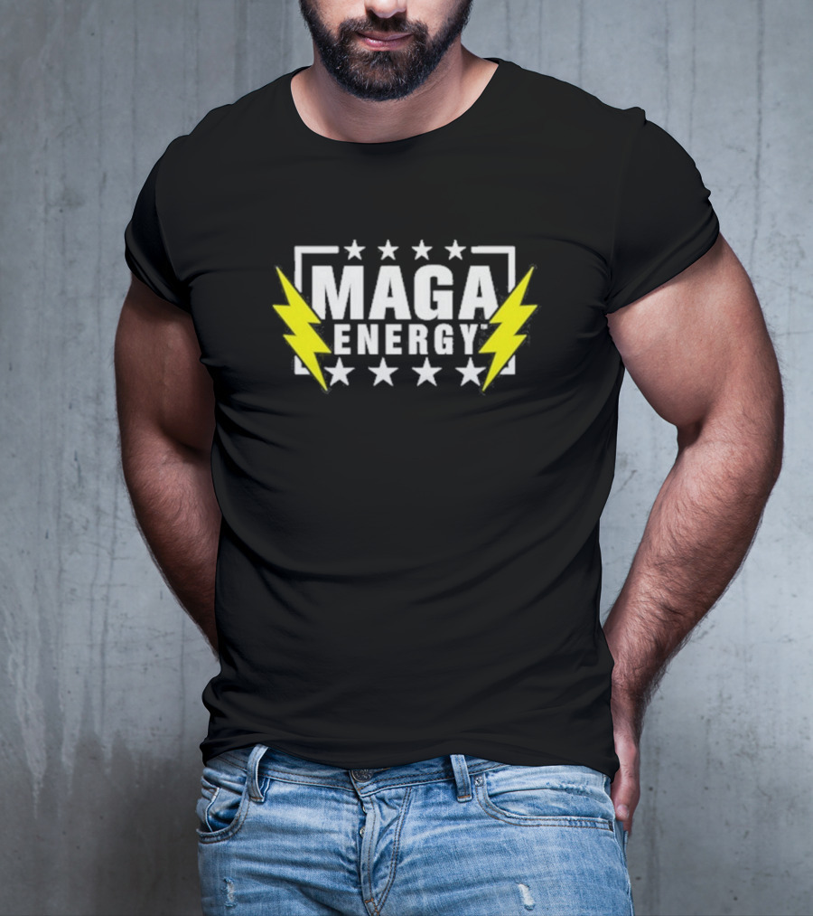 MAGA Energy Lightning Bolt Star Pattern T-Shirt