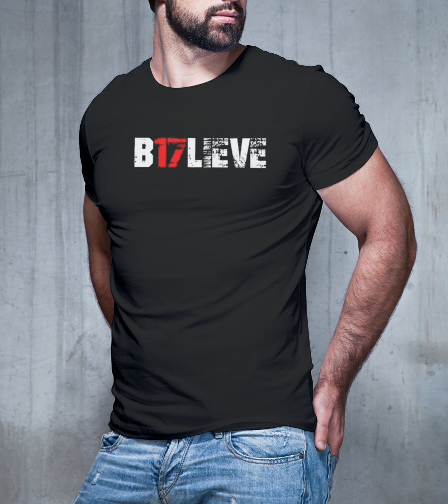 B17lieve Pierre Kingpin Text Red And White T-Shirt