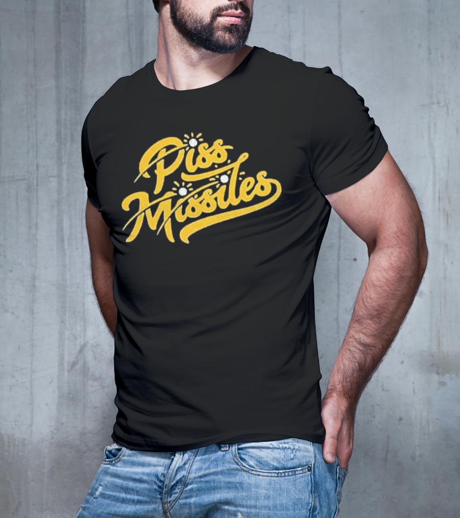 Piss Missiles Baseball Text Style With Splash Effects T-Shirt