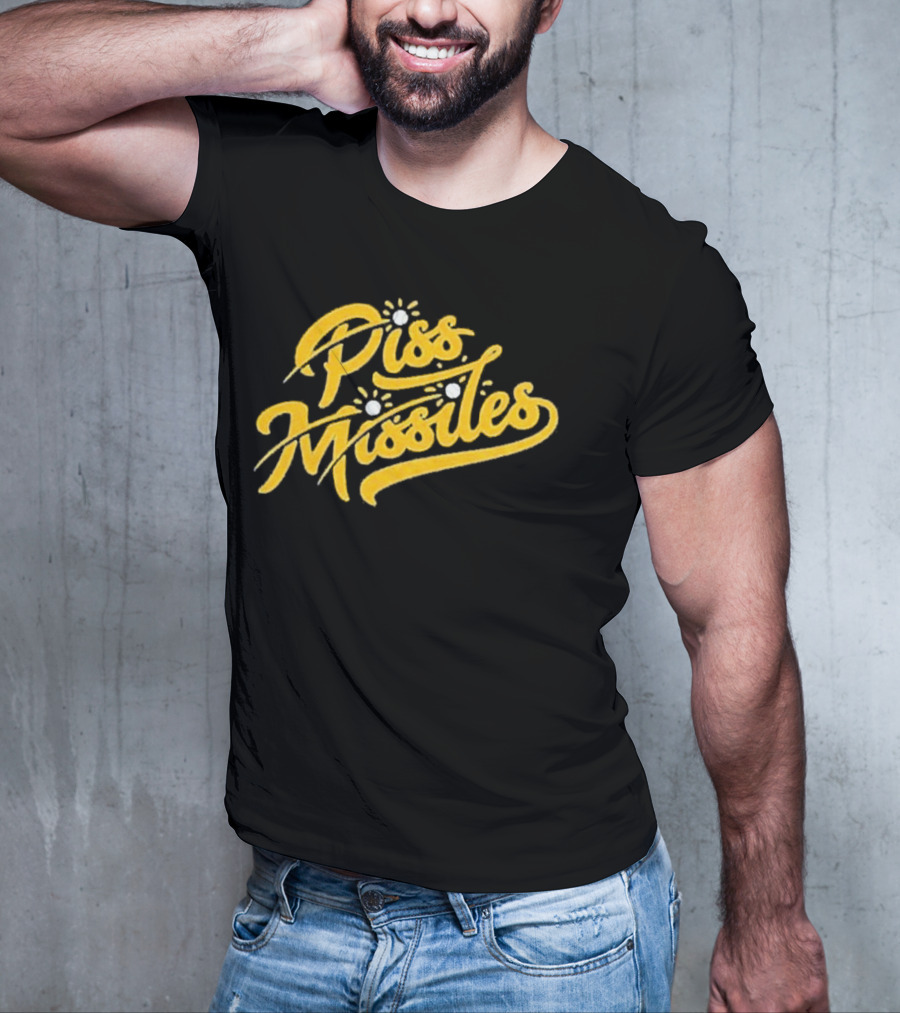 Piss Missiles Baseball Text Style With Splash Effects T-Shirt