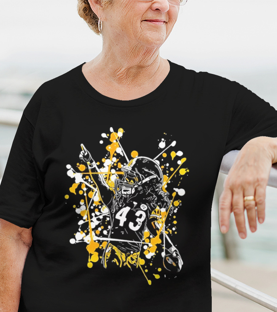 Pittsburgh Steelers Number 43 Splash Celebratory Pose T-Shirt