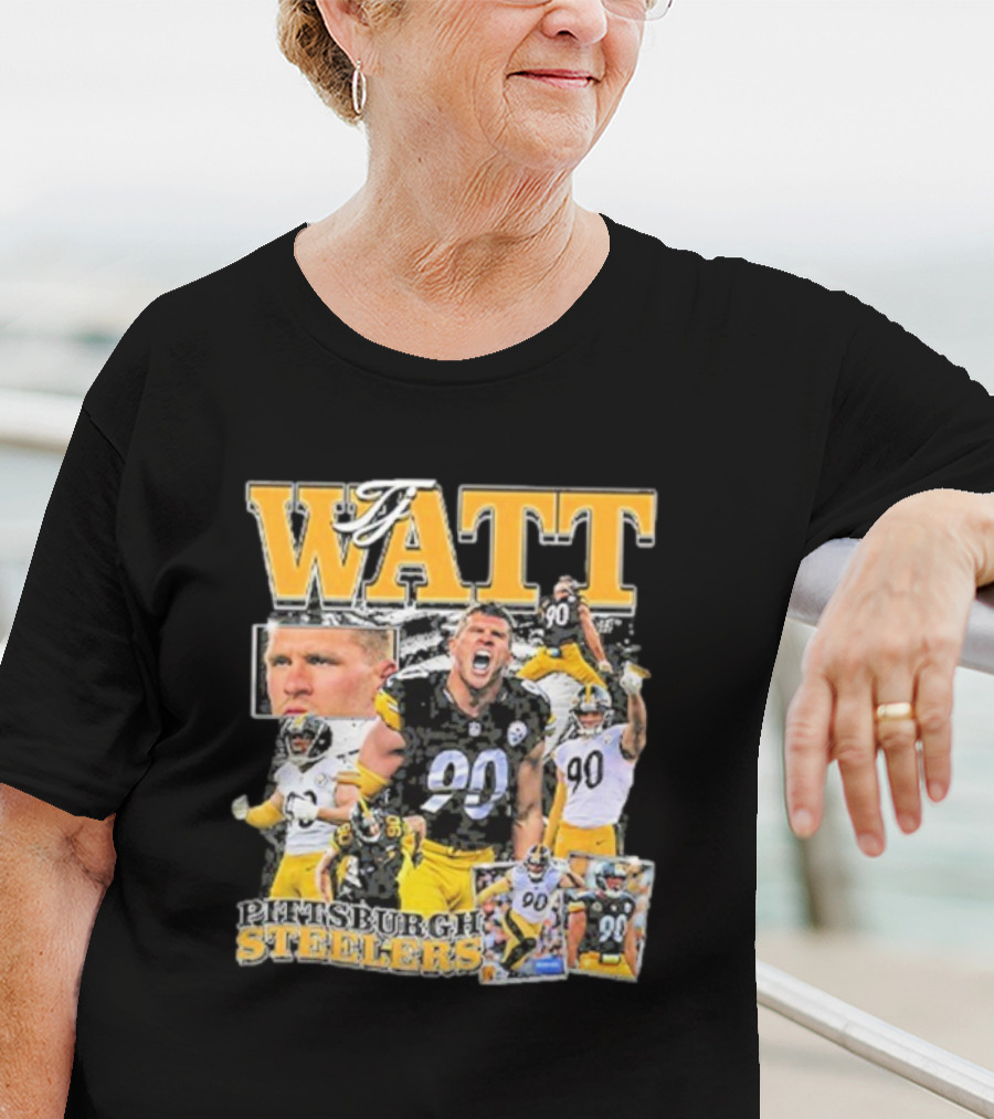 Pittsburgh Steelers TJ Watt 90 Collage T-Shirt