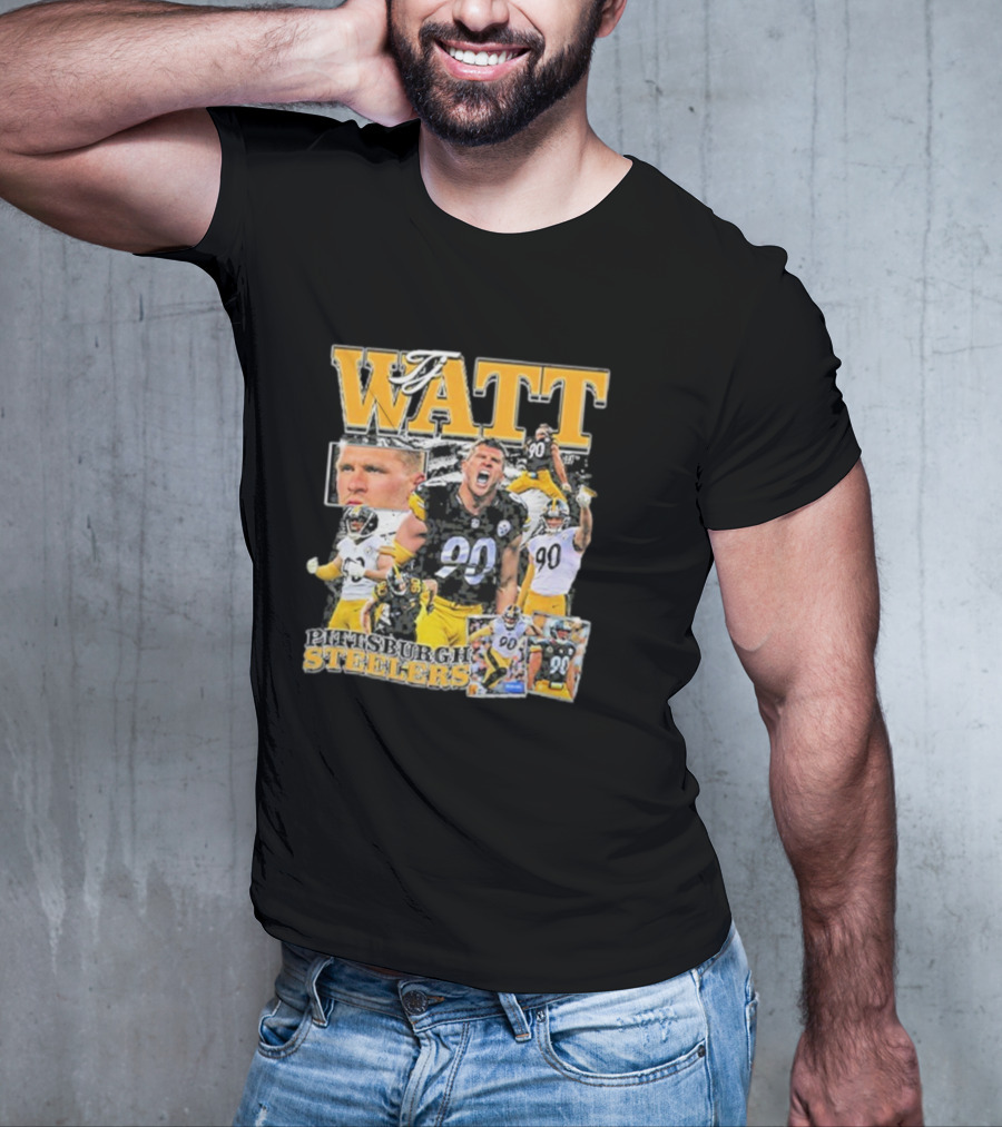 Pittsburgh Steelers TJ Watt 90 Collage T-Shirt