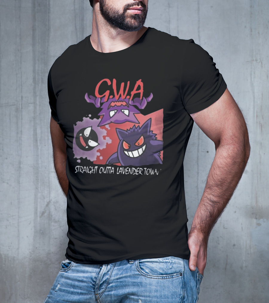G.W.A Straight Outta Lavender Town Gengar Haunter Gastly T-Shirt