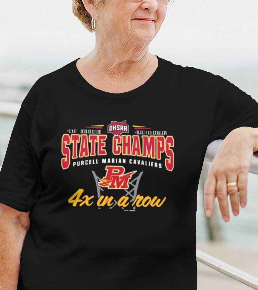Purcell Marian Cavaliers 2025 OHSAA State Champs Girls Basketball 4x In A Row T-Shirt
