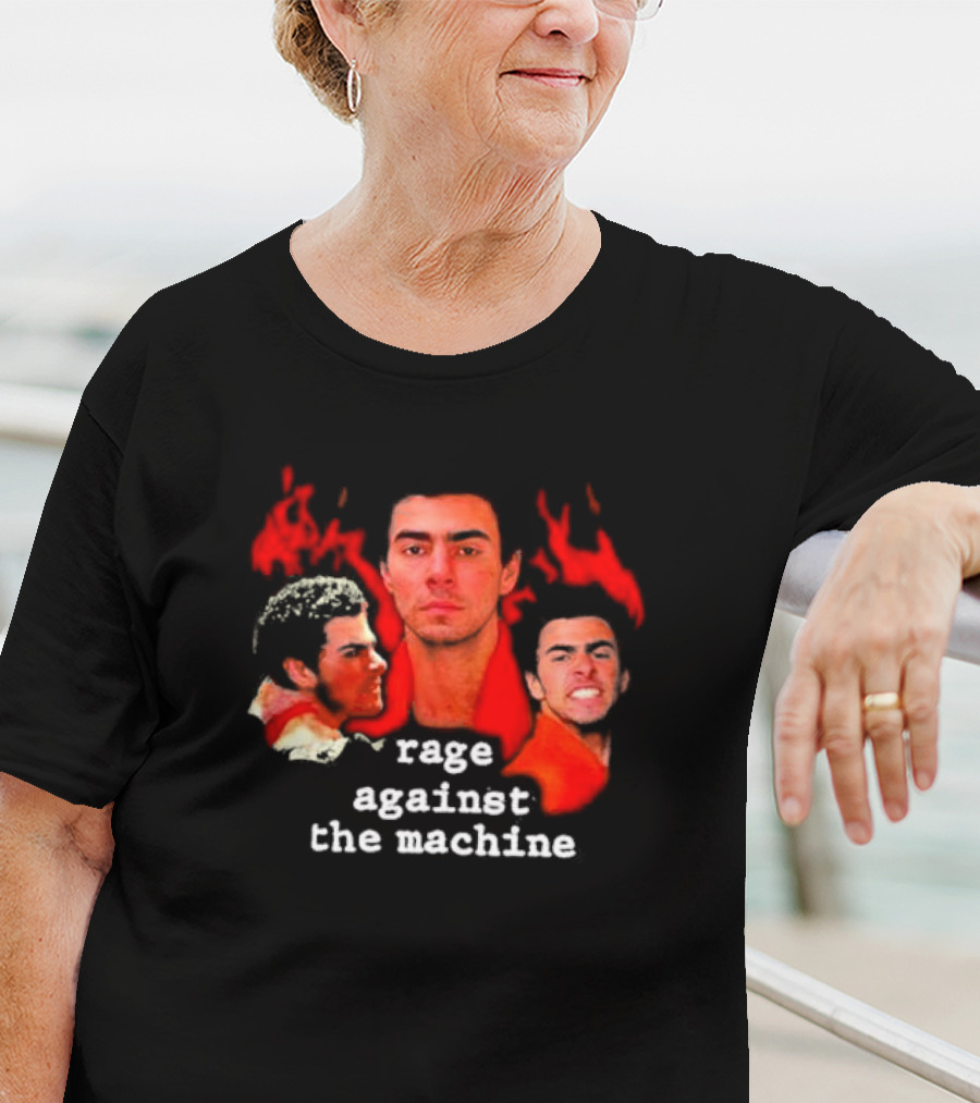 Rage Against The Machine Luigi Mangione Red Portrait Trio T-Shirt