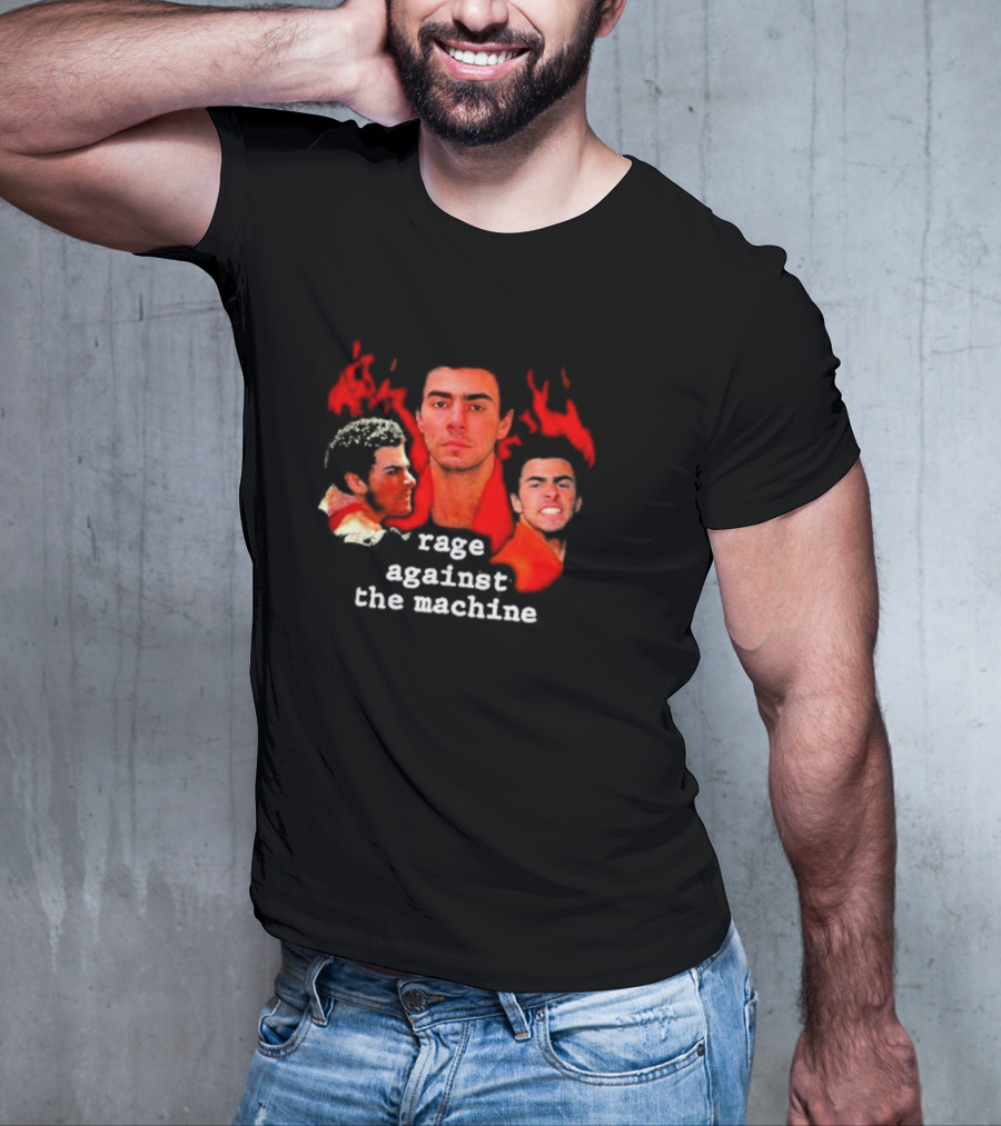 Rage Against The Machine Luigi Mangione Red Portrait Trio T-Shirt
