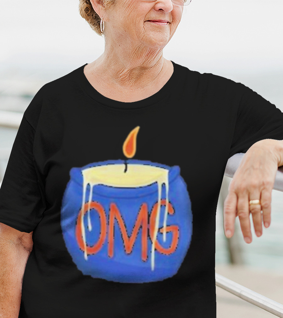 OMG Rally Candle Iconic Blue Wax Flame T-Shirt
