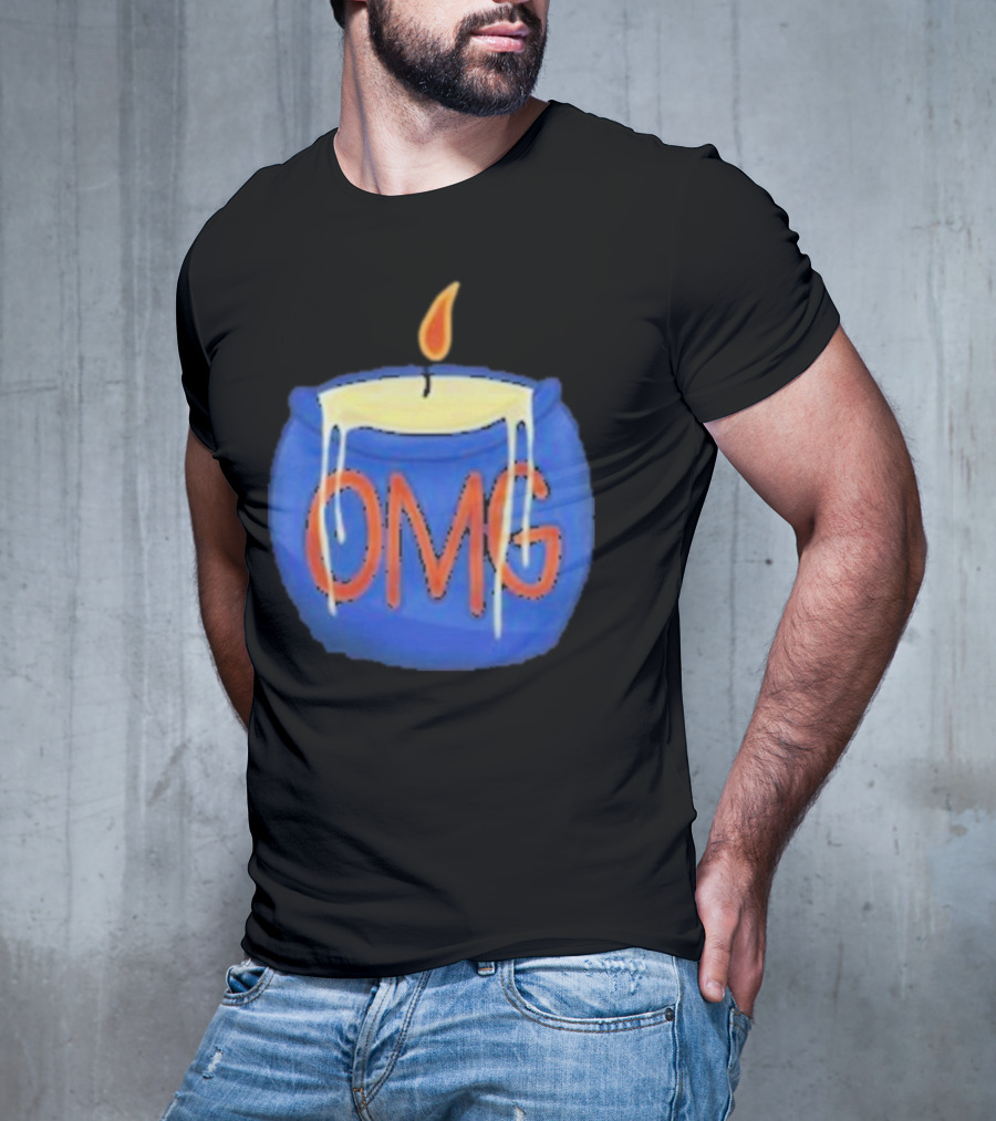 OMG Rally Candle Iconic Blue Wax Flame T-Shirt