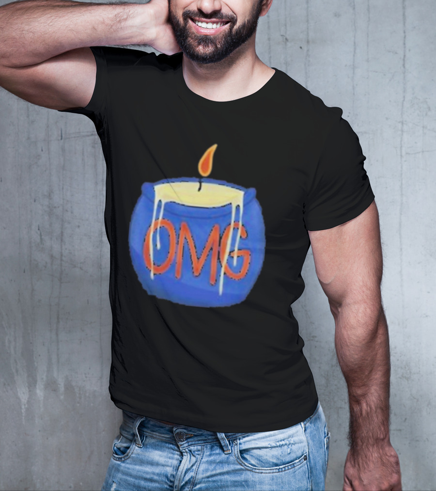 OMG Rally Candle Iconic Blue Wax Flame T-Shirt