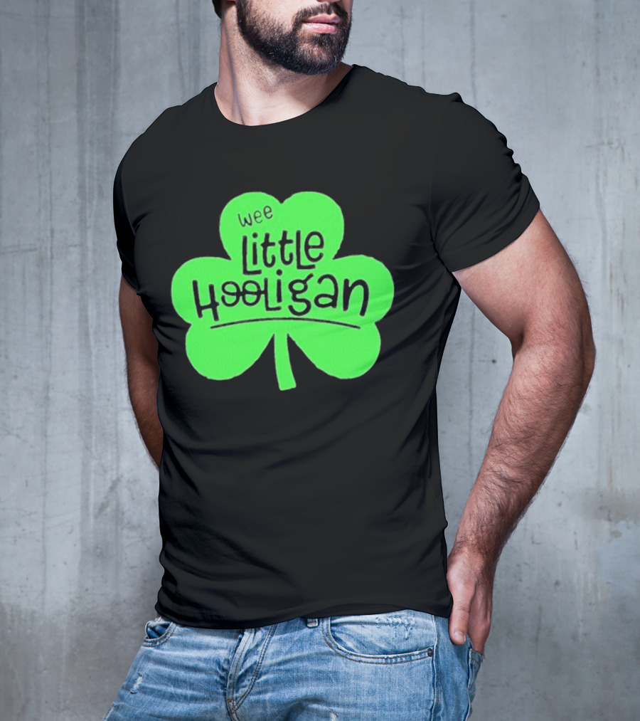 Wee Little Hooligan St Patricks Day Shamrock T-Shirt