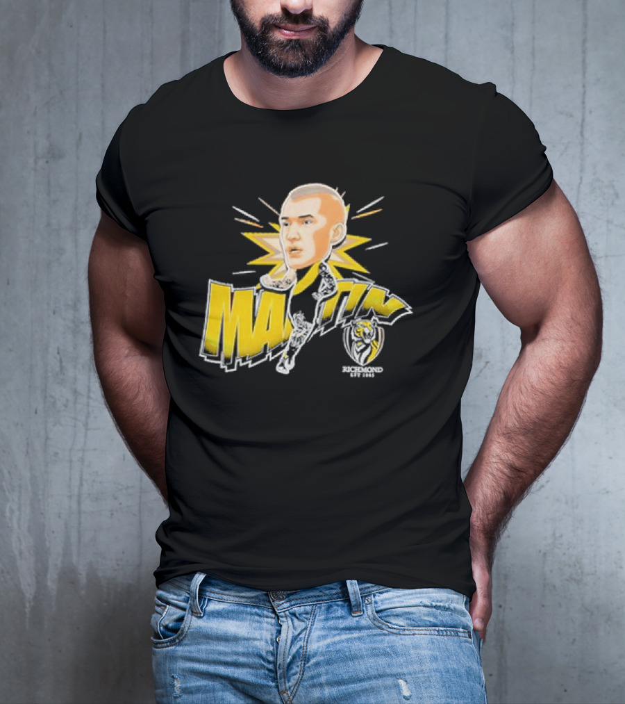 Richmond FC Dustin Martin Henrik Face With Yellow Highlights T-Shirt