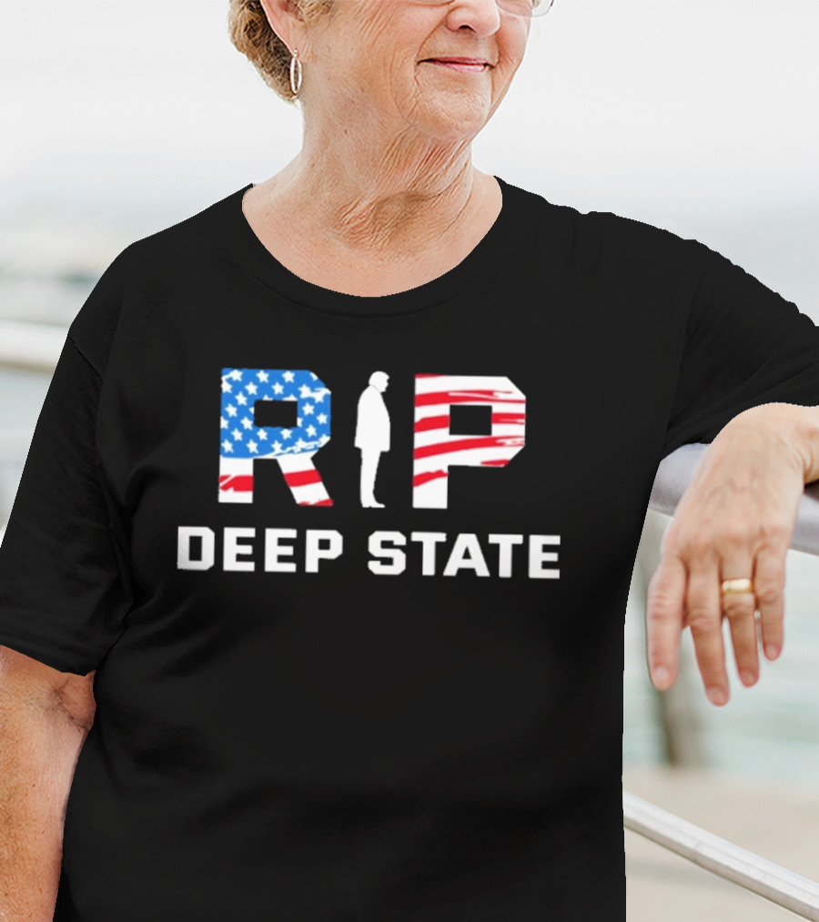 RIP Deep State American Flag Silhouette T-Shirt