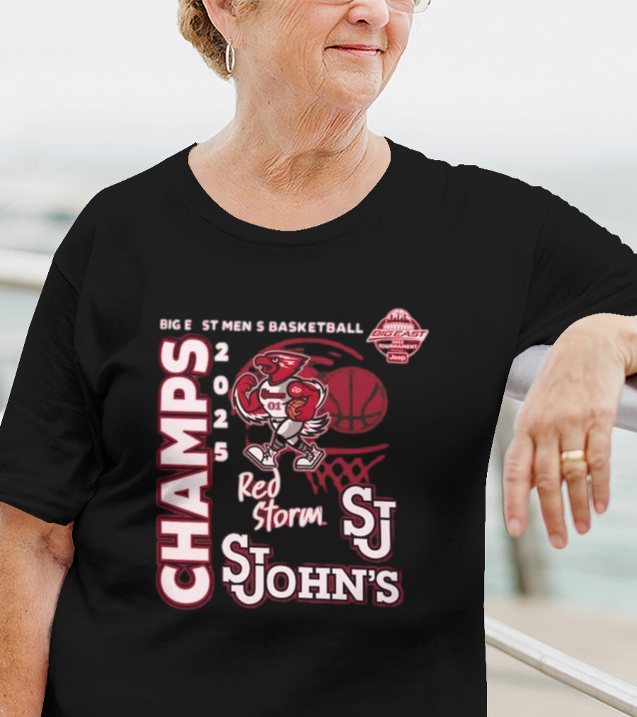 Big East Men's Basketball 2025 Champs St. John's Red Storm T-Shirt
