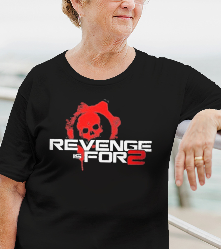 Revenge For 2 Skull Emblem Blood Splatter T-Shirt