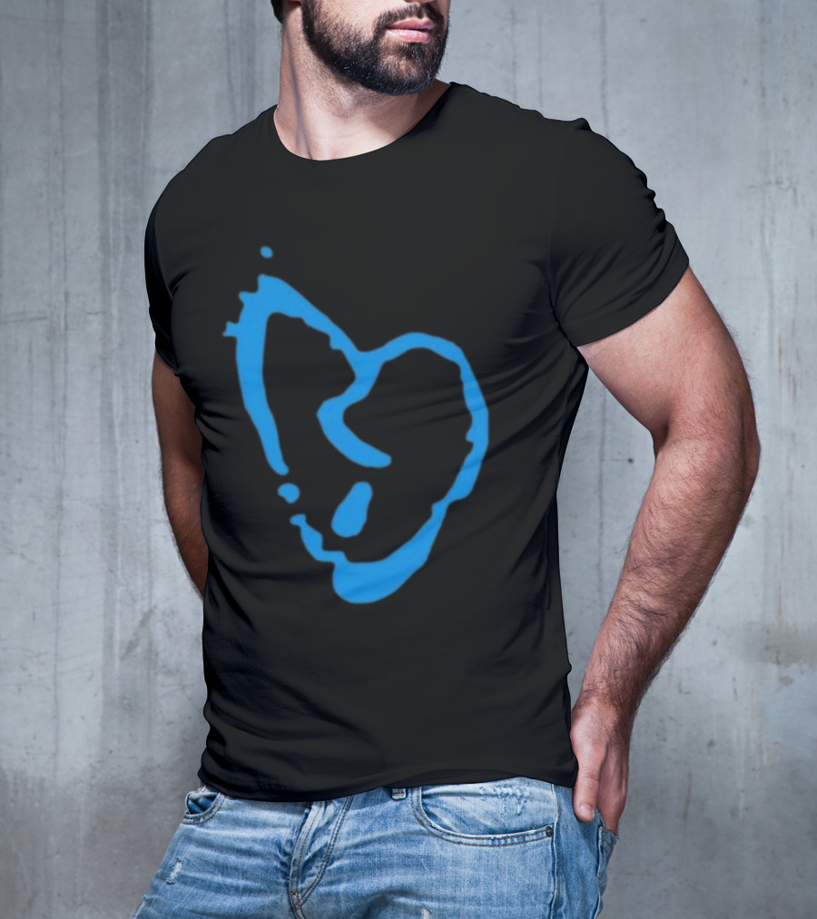 Revenge Lightning Heartbreak Blue Broken Heart Outline T-Shirt