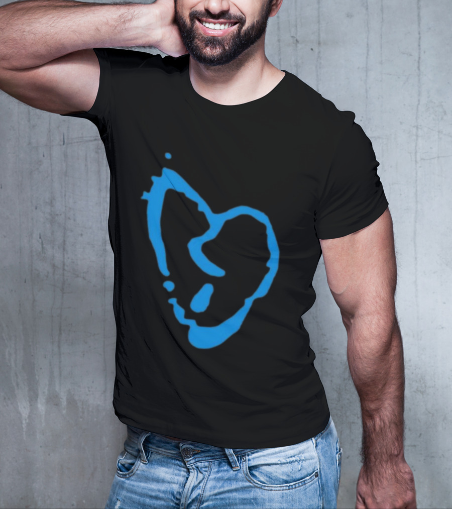 Revenge Lightning Heartbreak Blue Broken Heart Outline T-Shirt