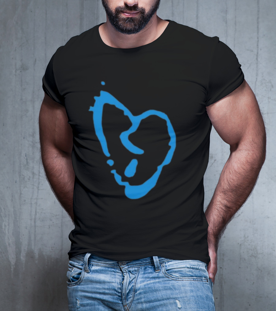 Revenge Lightning Heartbreak Blue Broken Heart Outline T-Shirt