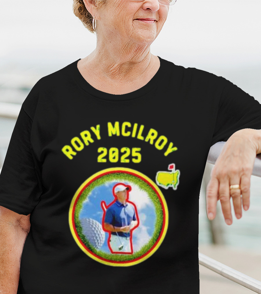 Rory McIlroy 2025 Masters Tournament Vintage Golf Circle Clouds Fairway T-Shirt