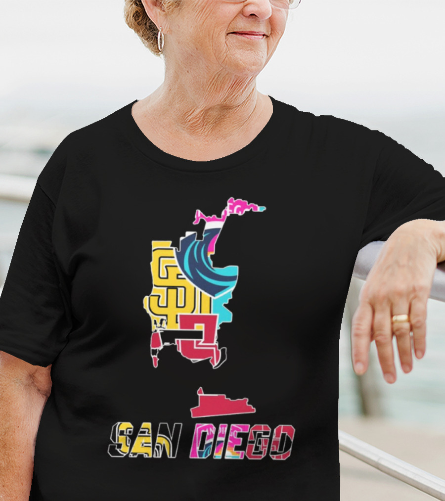 San Diego Padres Aztecs Wave Sports Team T-Shirt