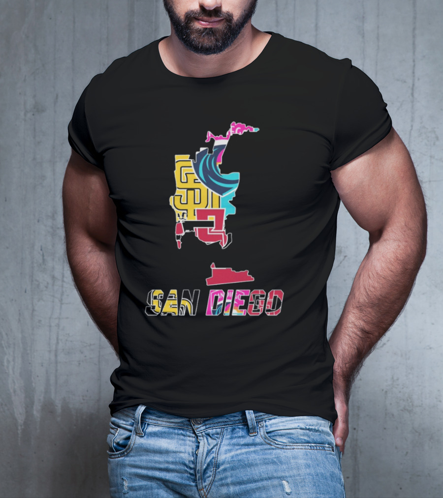 San Diego Padres Aztecs Wave Sports Team T-Shirt