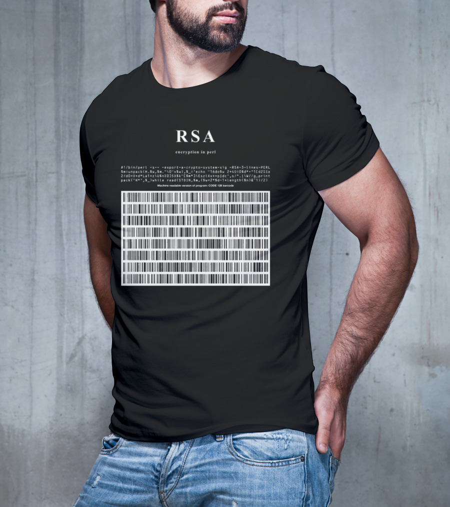 RSA Warning This Is A Munition Encryption Export Controlled Barcode Style T-Shirt