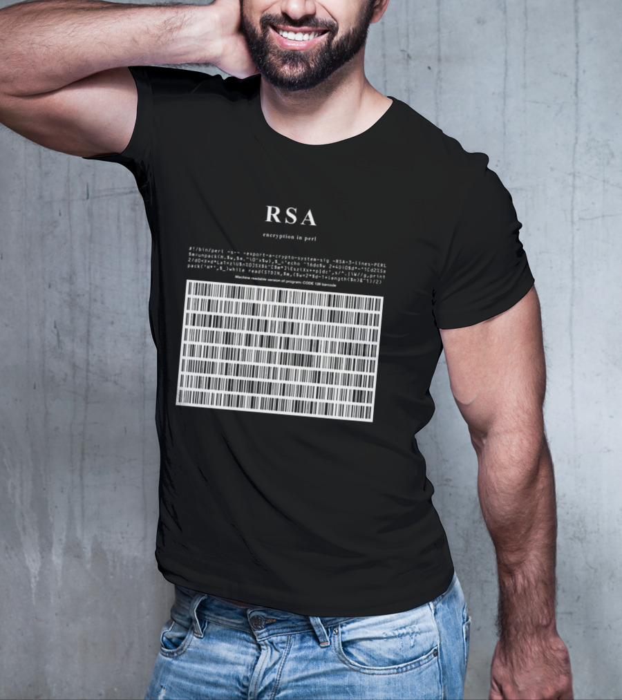 RSA Warning This Is A Munition Encryption Export Controlled Barcode Style T-Shirt