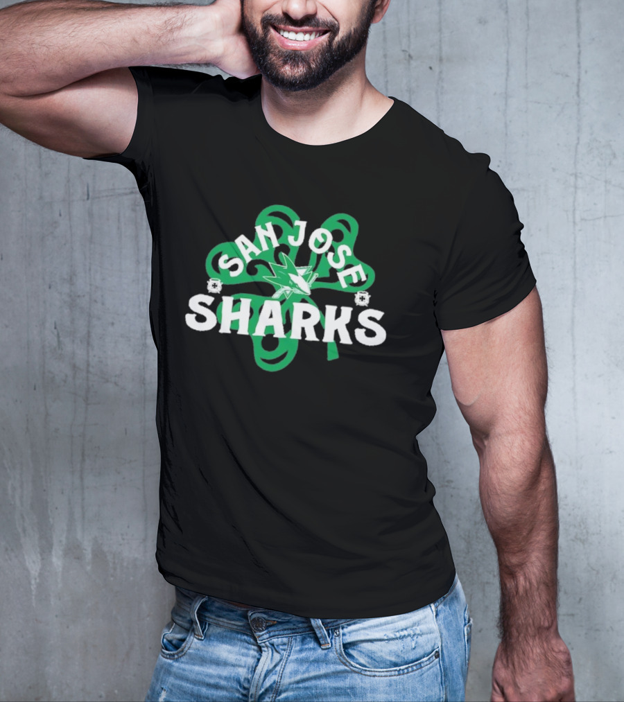 San Jose Sharks St. Patrick's Day Shamrock T-Shirt