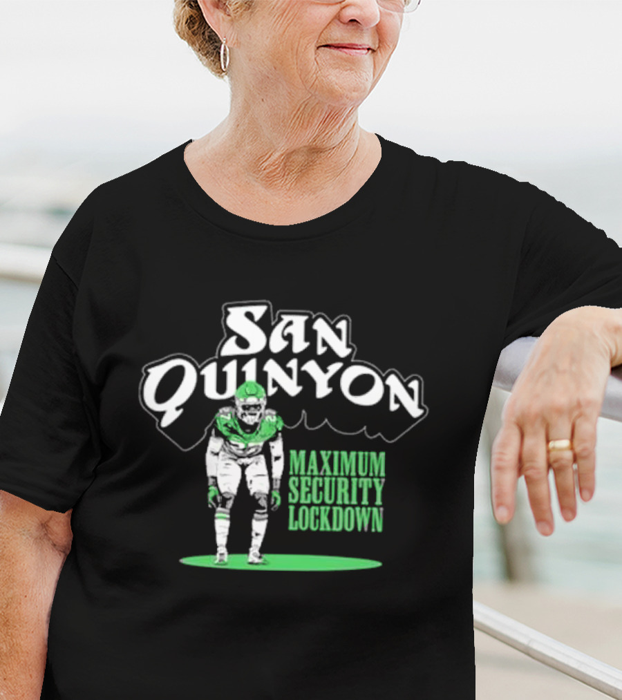 San Quinyon Maximum Security Lockdown Football Player T-Shirt