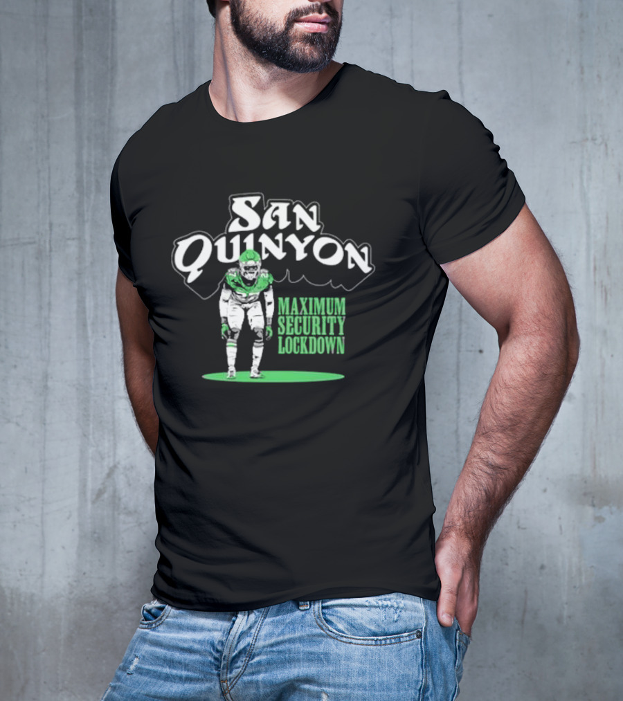 San Quinyon Maximum Security Lockdown Football Player T-Shirt