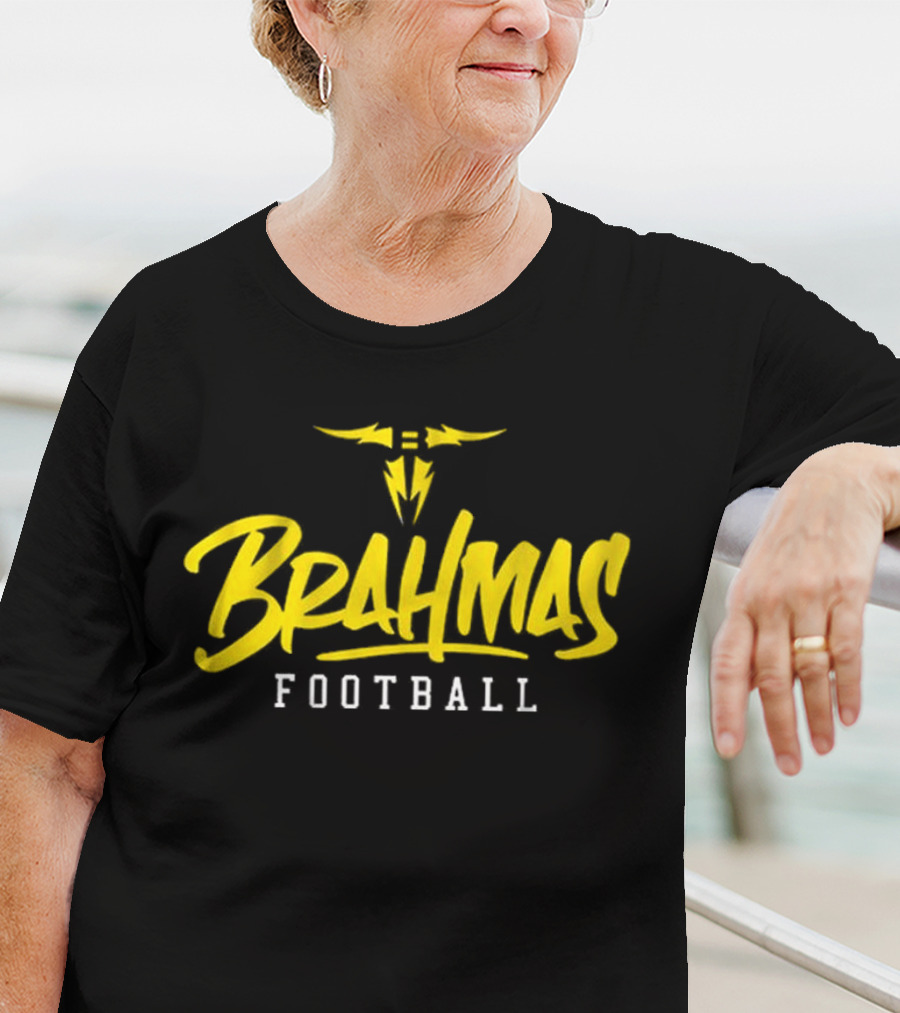 Brahmas Football San Antonio Stylized Text T-Shirt