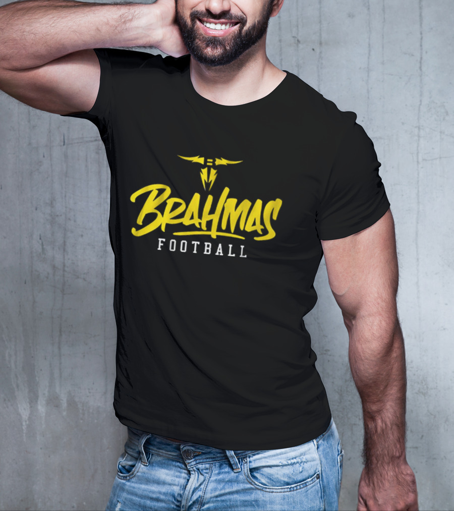 Brahmas Football San Antonio Stylized Text T-Shirt