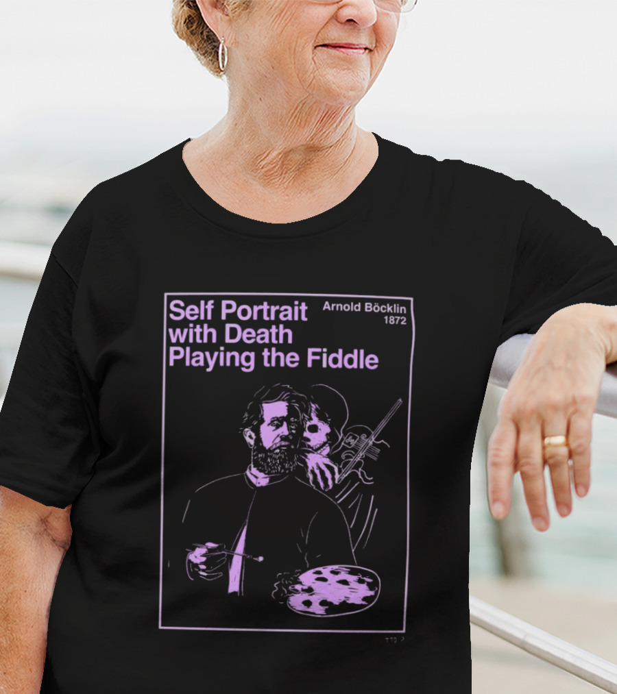 Self Portrait With Death Playing The Fiddle Arnold Böcklin 1872 T-Shirt