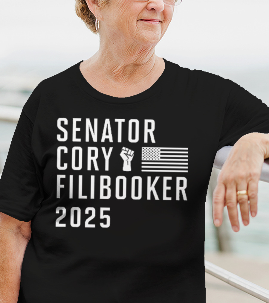 Senator Cory Filibooker 2025 Fist Flag T-Shirt
