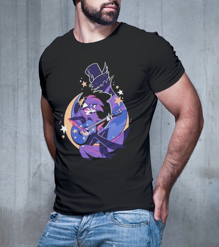 Sharkrobot I Will Be Okay Celestial Guitarist Fox In Top Hat With Stars And Moon T-Shirt