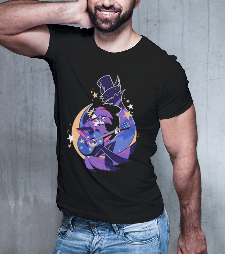Sharkrobot I Will Be Okay Celestial Guitarist Fox In Top Hat With Stars And Moon T-Shirt