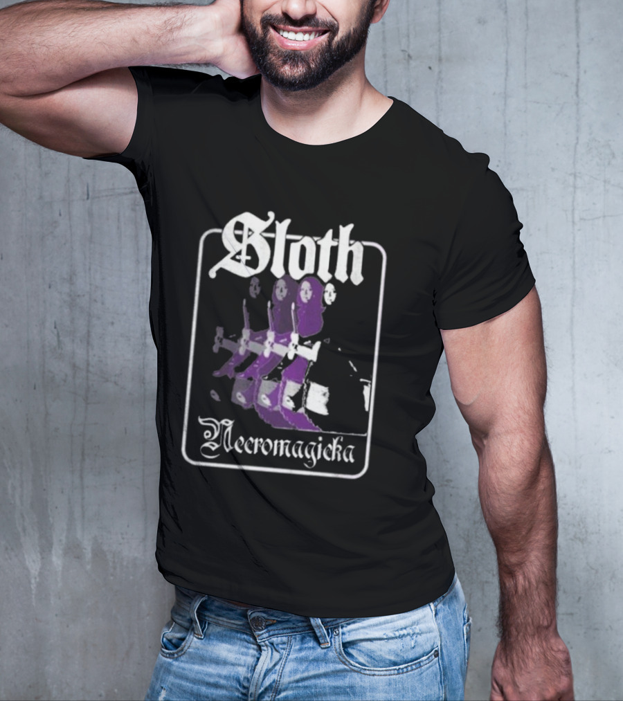 Sloth Necromagicka Gothic Cartoon Duel Swordsman Art T-Shirt