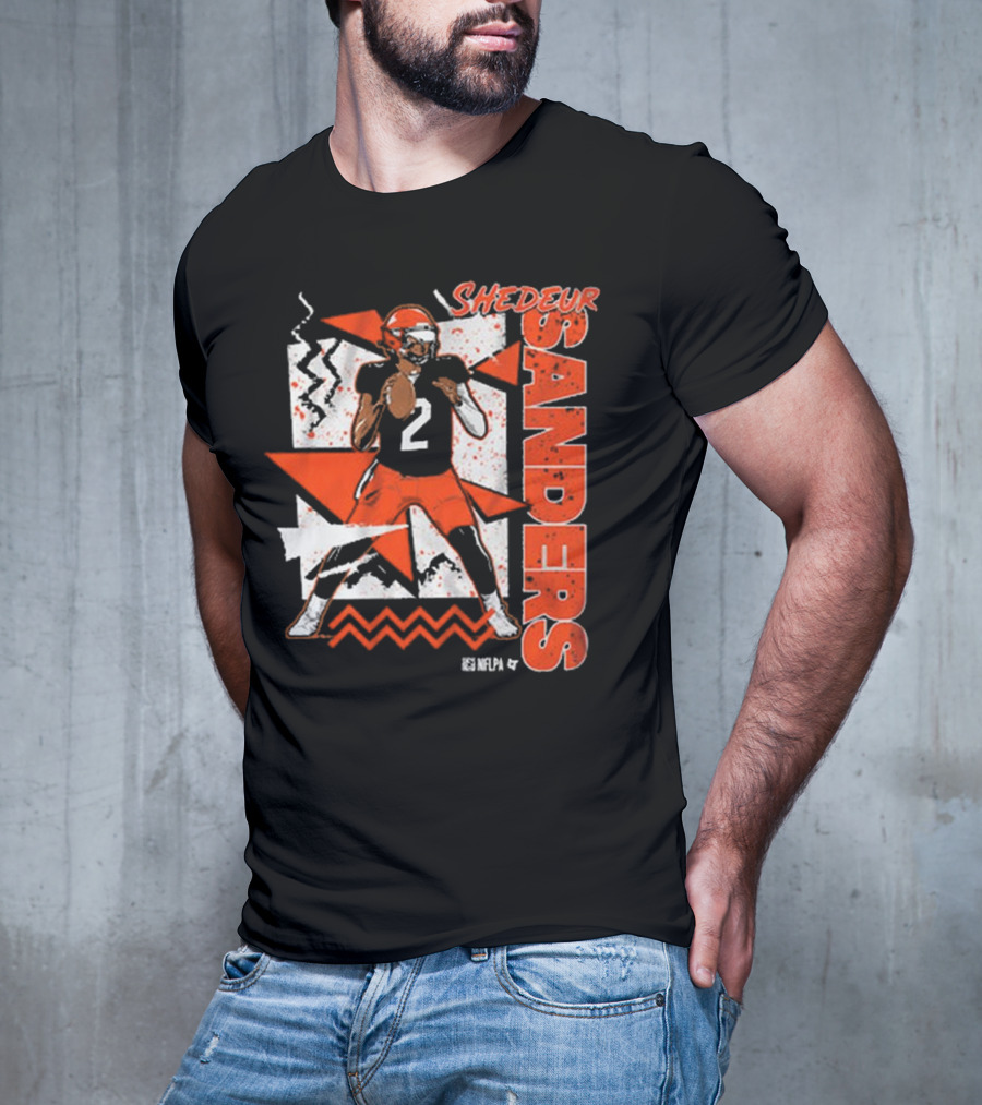 Shedeur Sanders 90s Style Retro Football Illustration T-Shirt